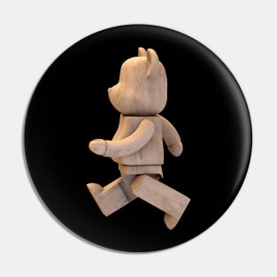 Wood Bearbrick Pin