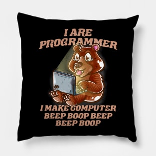 I Are Programmer Introvert Nerd Grizzly Bear IT Nerd Geek Pillow