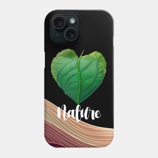 Love Nature No. 3: Green Valentine's Day on a Dark Background Phone Case