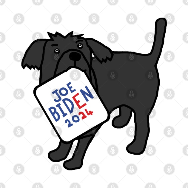 Cute Dog with Joe Biden 2024 Sign by ellenhenryart