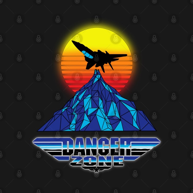 Danger Zone Top Gun Maverick Logo Fly Over Mountain sunset retro vintage 80s because I Was Inverted goose rooster iceman wingman hangman the hard deck by ArtIzMuzikForTheEyez