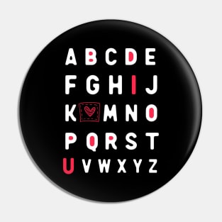 ABCD I Love You Pin