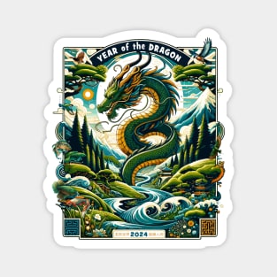 Verdant Dragon's Realm Enchanted Valley - Lunar New Year 2024 Magnet