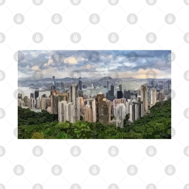Victoria Peak Abstract Painting by gktb