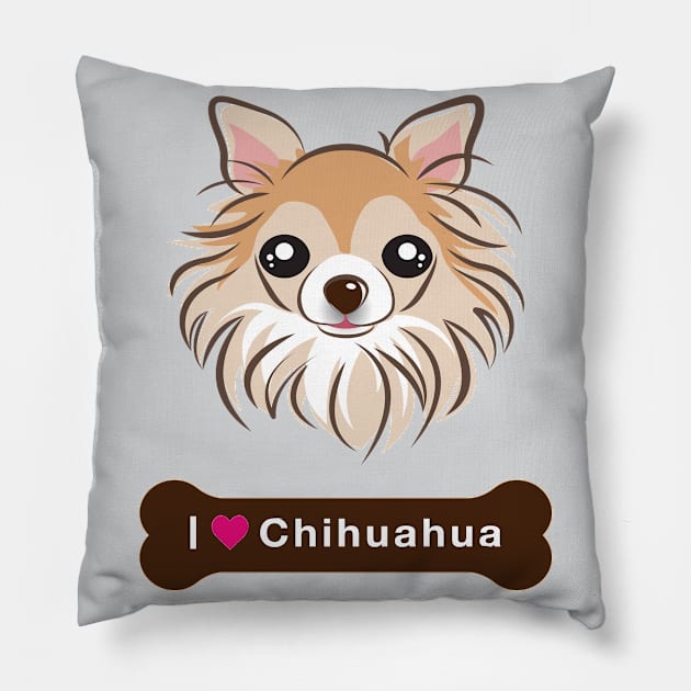 I love My CHIHUAHUA - Chihuahua dogs funny pet owner Gift Pillow by MIRgallery