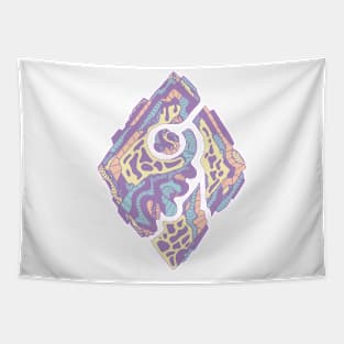 Retro Blend Abstract Rhombus Tapestry