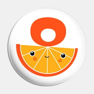 Kawaii Illustration Orange Pin