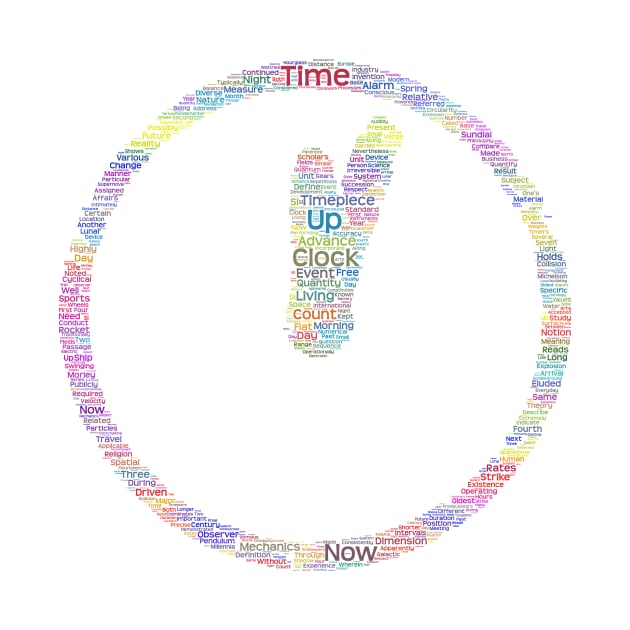 Time Clock Silhouette Shape Text Word Cloud by Cubebox