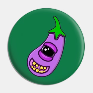 Happy Eggplant Pin