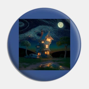Starry Night Over The Burrow Pin