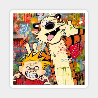 Calvin & Hobbes pop art Magnet