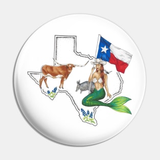 Texas Mermaid Pin