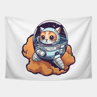 Space Cat Adventure Tapestry