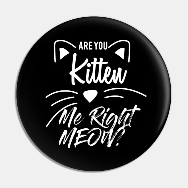 Are You Kitten Me Right Meow Pin by Abderrahmaneelh