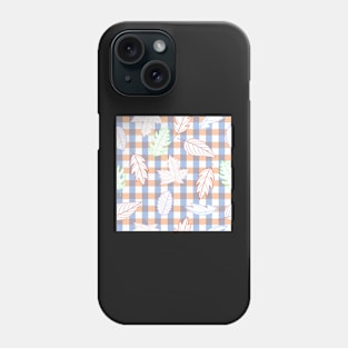 Leaves Pattern - Outline on Plaid Phone Case