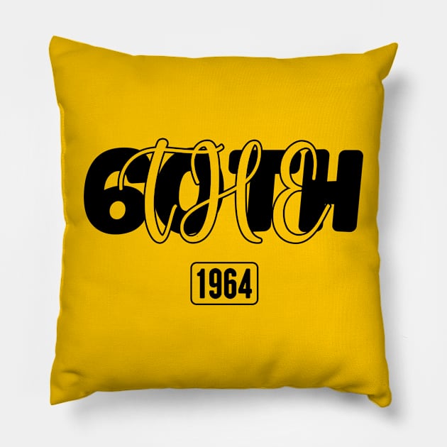 the 60th birthday , Born in 1964 Gift Vintage TShirt , COOL Mens 60 th Birthday Shirt Pillow by TareQ-DESIGN