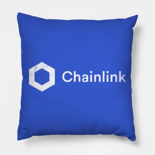 Chainlink LINK Crypto Coin White Vintage Pillow