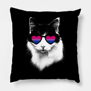 Bisexual Pride Flag Cat Sunglasses Pillow