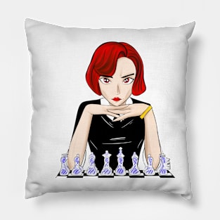 beth harmon the queen in gambit chess player ecopop Pillow