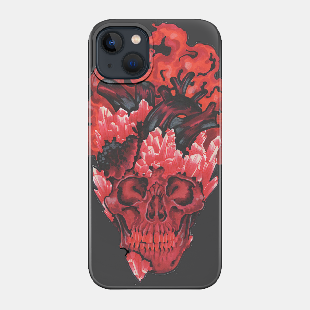 Red Crystal Skull - Skull - Phone Case