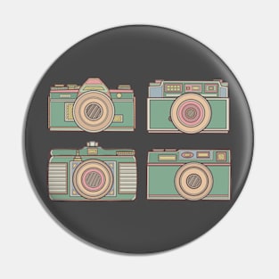 Green Retro Camera Pin