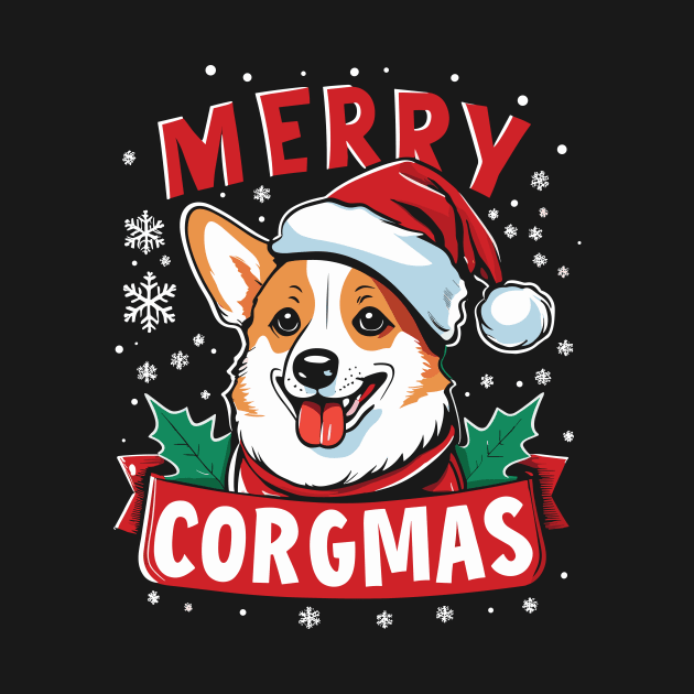 Merry Corgmas - Corgi Dog Christmas by ravensart