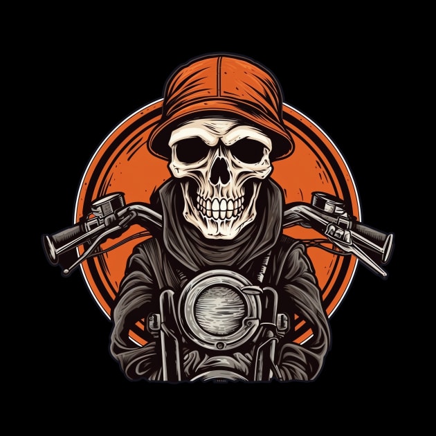 Skull Retro Motorcycle Vintage by Nenok