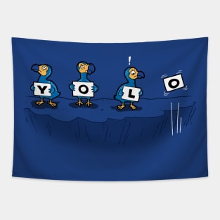 Funny Cute Stupid Prehistoric Yolo Dodos Tapestry