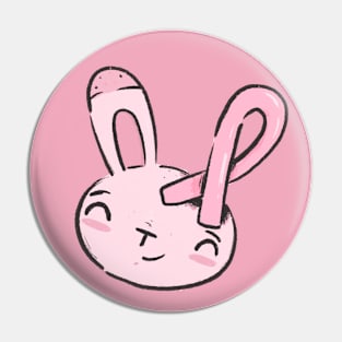 Breast Cancer Bunny Pin