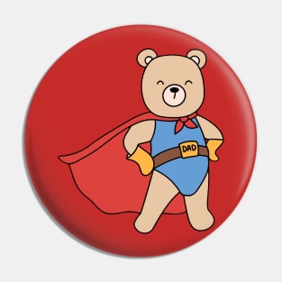 Funny Super Daddy Bear Pin