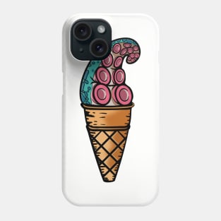 Tentacle octopus arm in ice cream cone. Phone Case