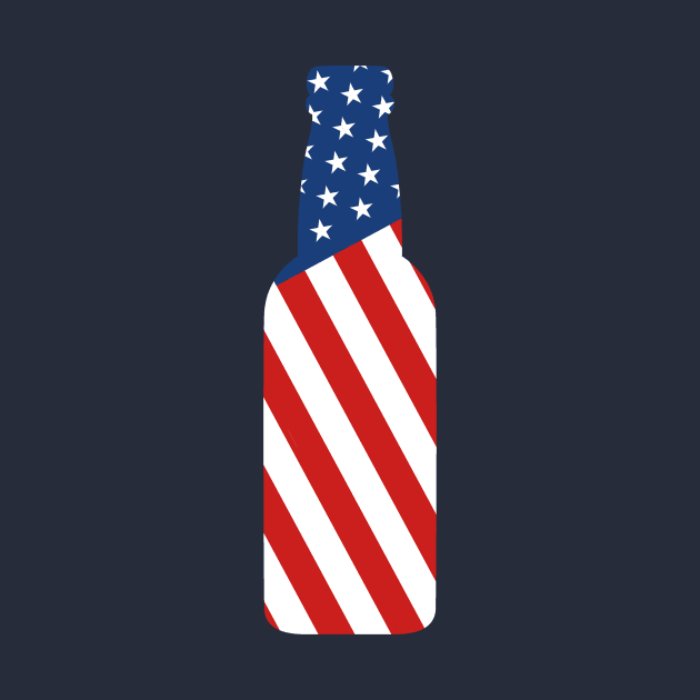 4th Of July Independence Day Beer Bottle USA Flag T-Shirt by EmmaLoo