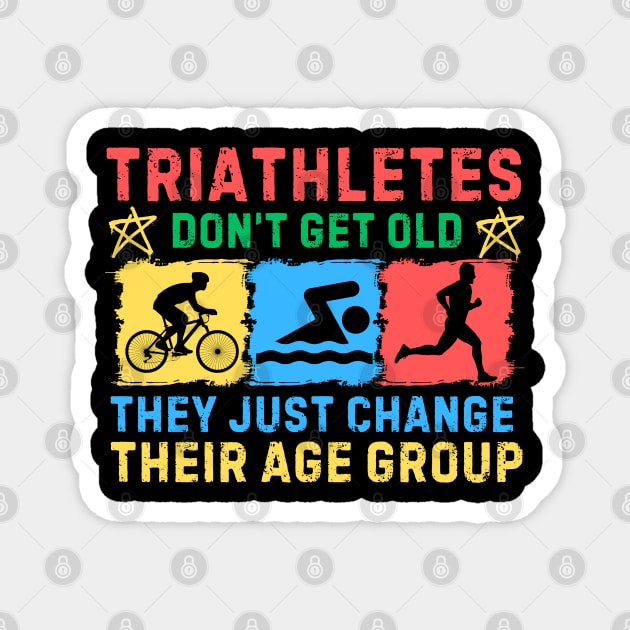 Retro Triathlete Quote Magnet by The WYLD Tribe