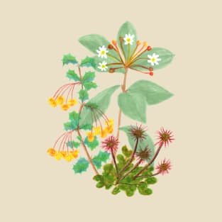 Wildflower bouquet painted illustration T-Shirt