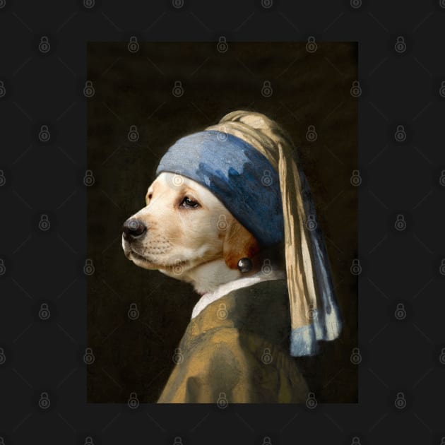 The Labrador with a Pearl Earring - Print / Home Decor / Wall Art / Poster / Gift / Birthday / Labrador Lover Gift / Animal print Canvas Print by luigitarini