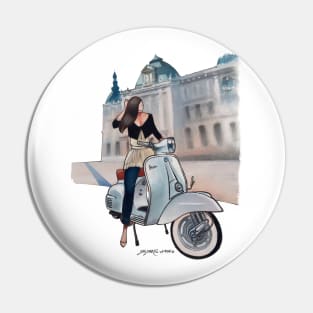 Motorcycle Girl Cartagena Palace Pin