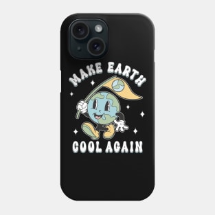 Earth Day Make Earth Cool Again Retro Mascot Statement Phone Case