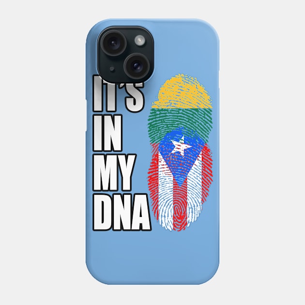 Puerto Rican And Lithuanian Mix DNA Flag Heritage Phone Case by Just Rep It!!