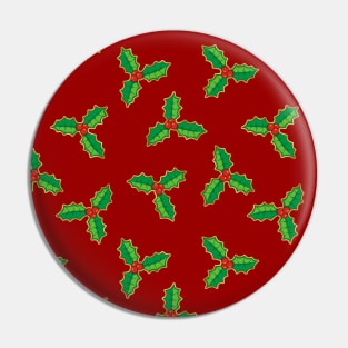 Christmas Holly Pattern Pin