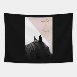 Wild & Free (Pink Horse) Tapestry