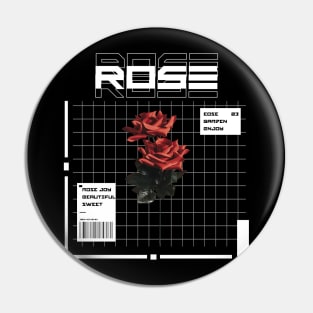 futuristic rose streetwear Pin