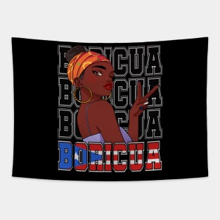 Boricua Morena Puerto Rican Girl Latina Puerto Rico Flag Tapestry