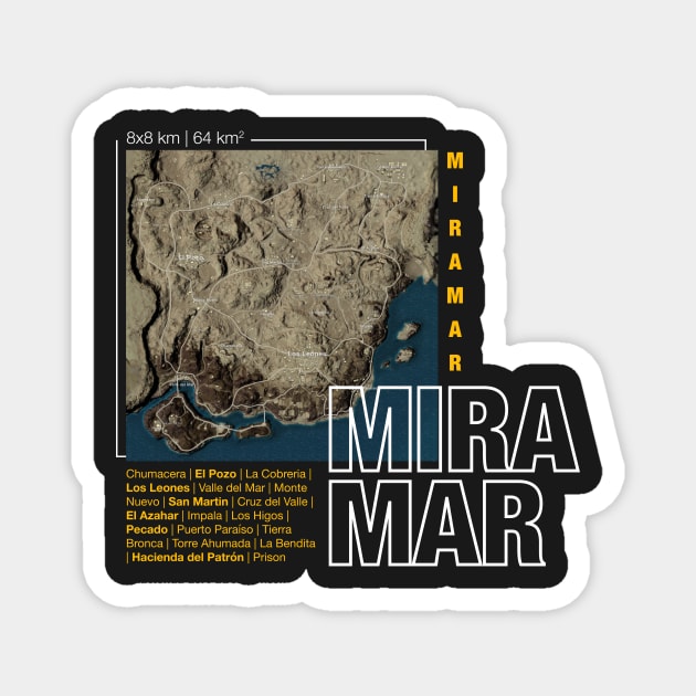 Miramar Map Magnet by Dzulhan