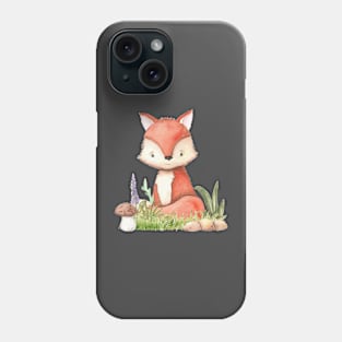 Watercolor Fox Design Phone Case