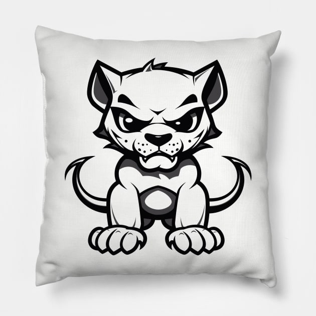panther black head t-shirt Pillow by ArtvectorDSGN