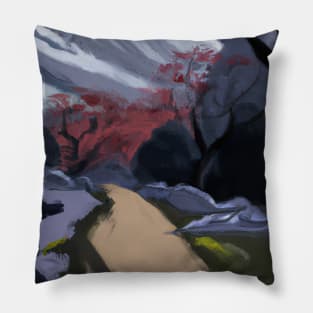 Path to a mountain Pillow