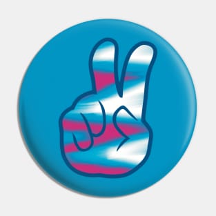 Peace Hand Sign Tie Dye Pin