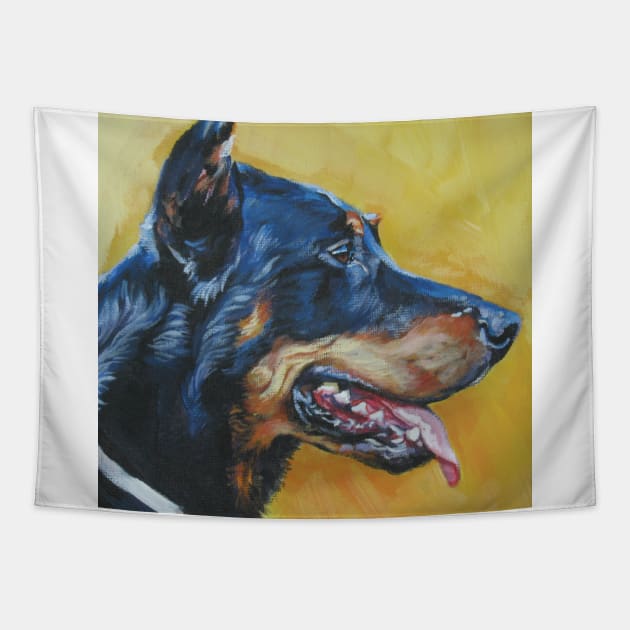 Beauceron Fine Art Painting Tapestry by LASHEPARD