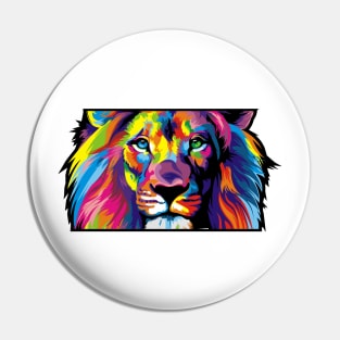 Lion head illustration Pin