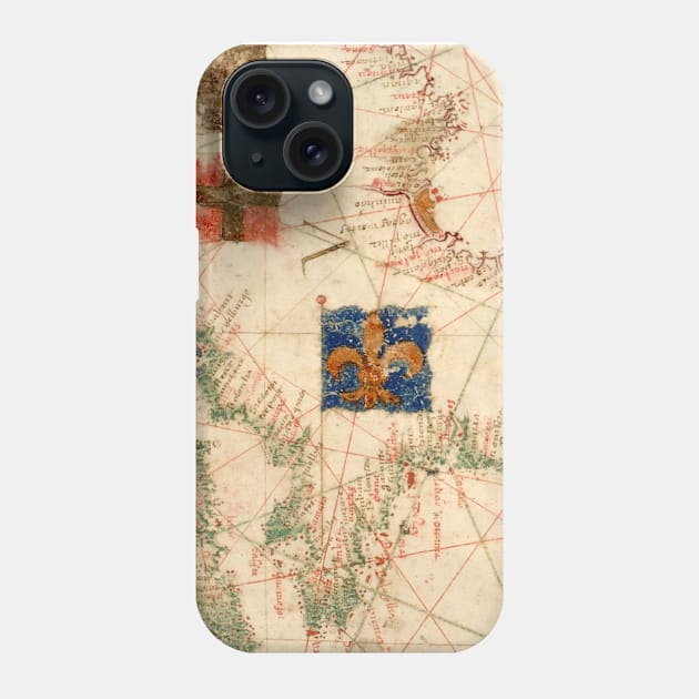 Vintage Map of France (1600) Phone Case by Bravuramedia